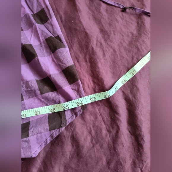 Miley Cyrus purple checkered plaid women's tunic top - Picture 2 of 13